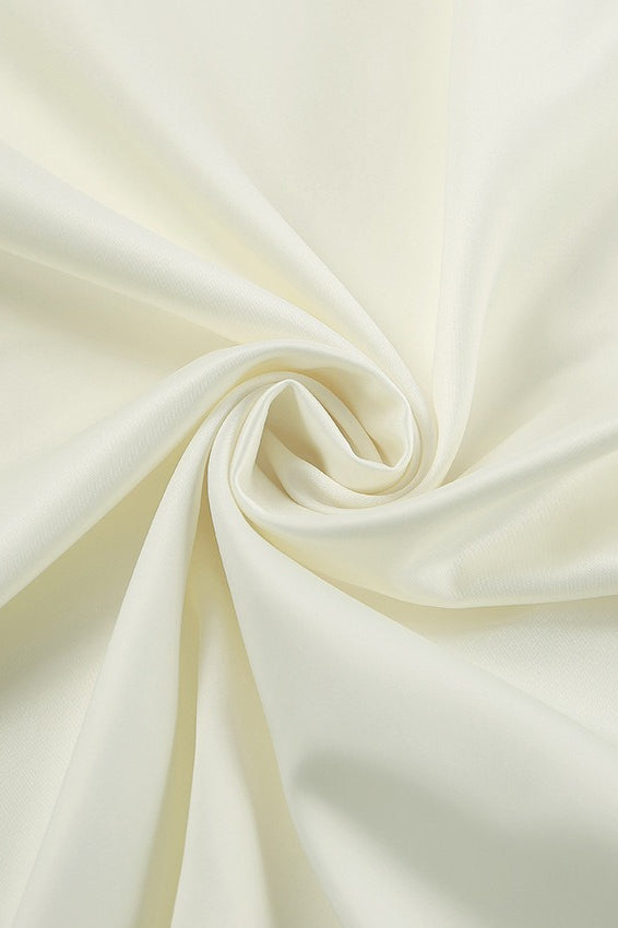 White Satin Long Sleeve Tie Blouse