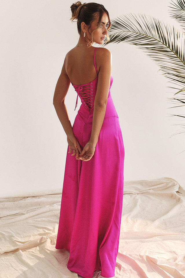 Anabella Black Lace Up Maxi Dress - View 15