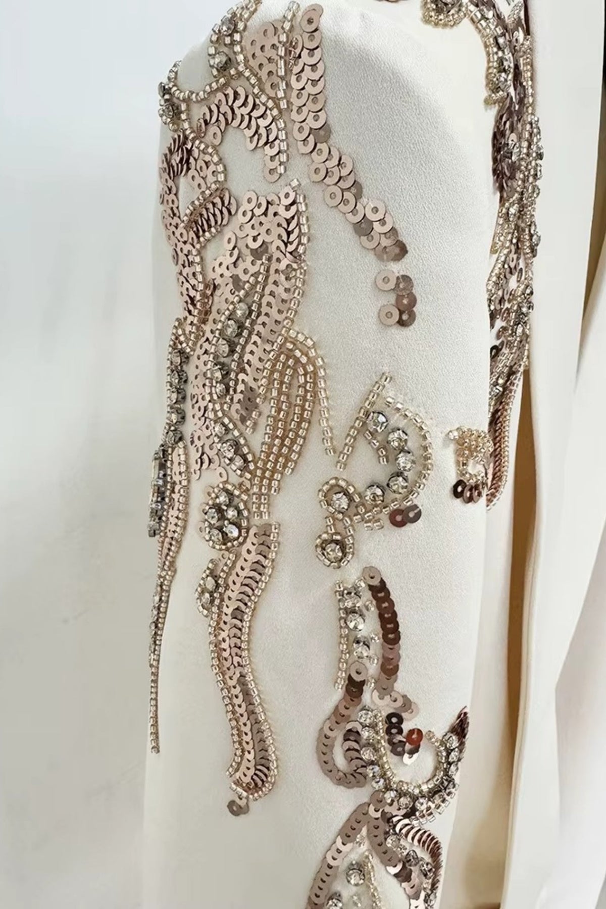 Sequin Shoulder Embroidery Deep V-Neck Wrap Ruched Mini Blazer Dress - View 19
