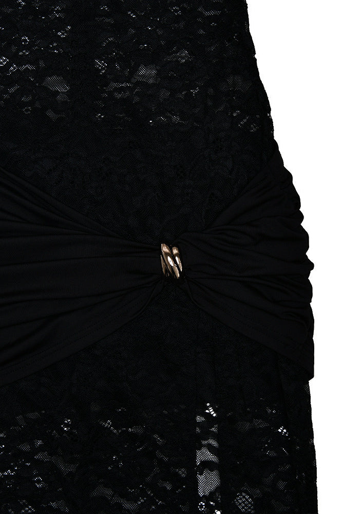 Sleeveless Lace High Slit Maxi Dress - View 10