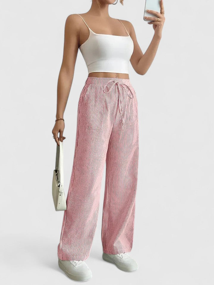 High Waist Striped Wide Leg Pants 12