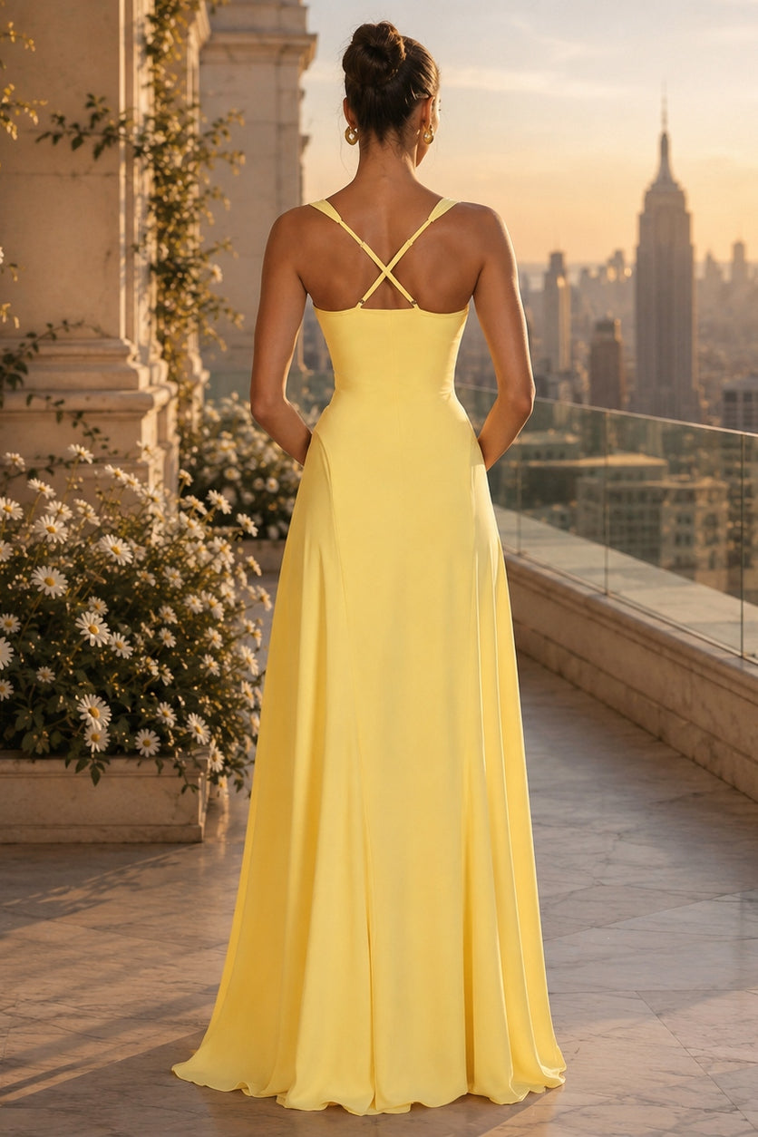 Sweetheart Wide Strap Ruched Bust Princess Seam A-Line Maxi Gown - View 3