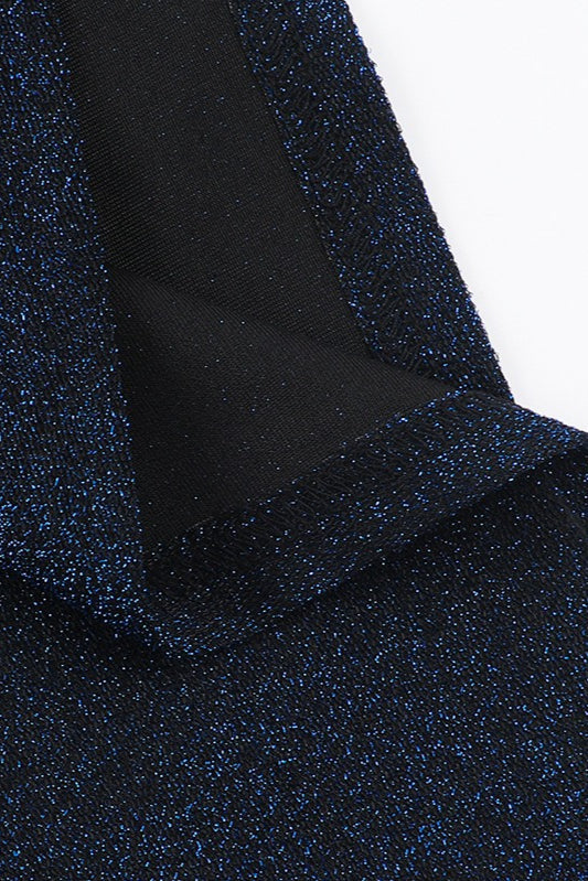 Glitter Strapless Sash Mini Dress - View 6