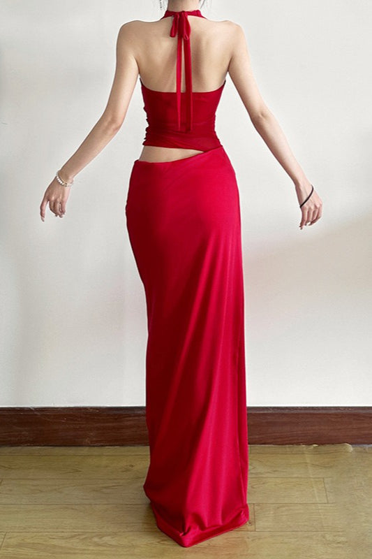 V-Neck Sleeveless Bodycon Mini Party Dress in Claret - View 5