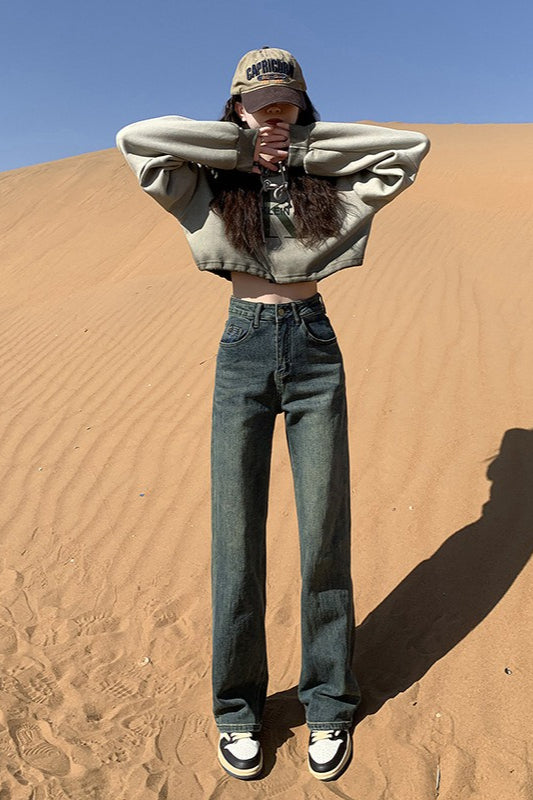 High-Waist Wide-Leg Denim Jeans
