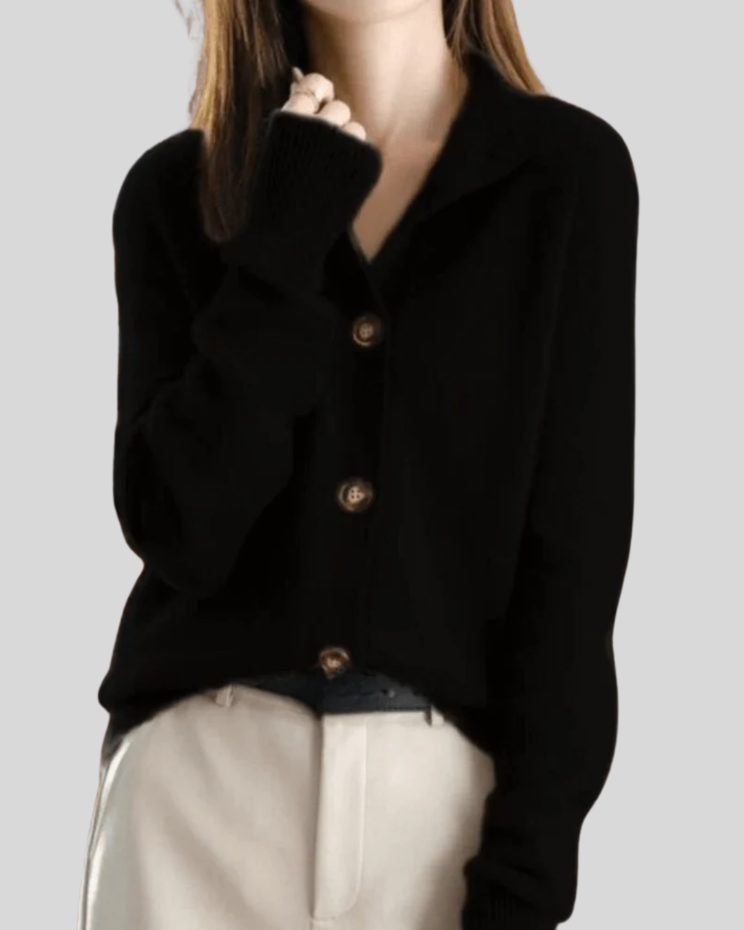 Lapel Collar Button Front Knit Cardigan 4