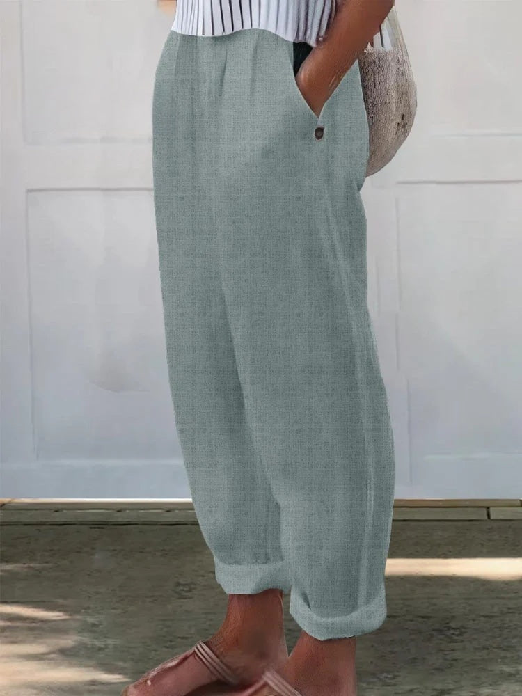 High Waist Tapered Pocket Casual Pants 4