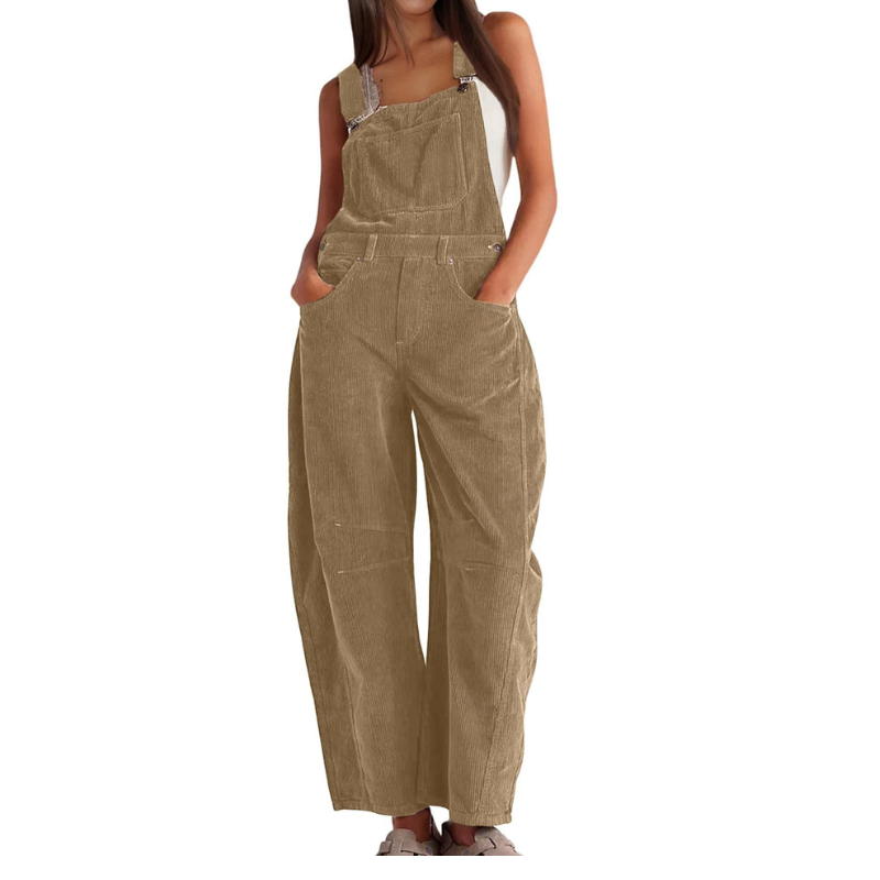 Corduroy Wide Leg Adjustable Strap Overall Jumpsuit 4
