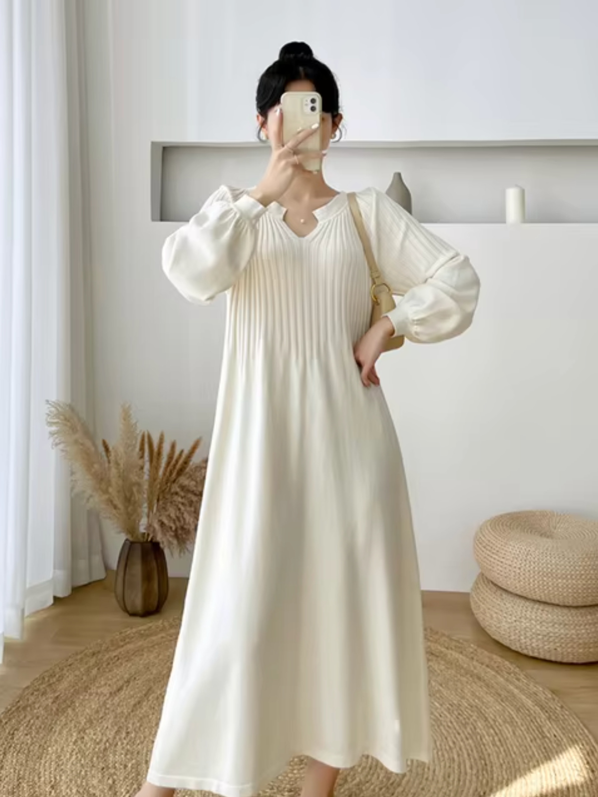 Leticia Statement Loose Knit Maxi Dress for Women Evening Wear Edit - View 2