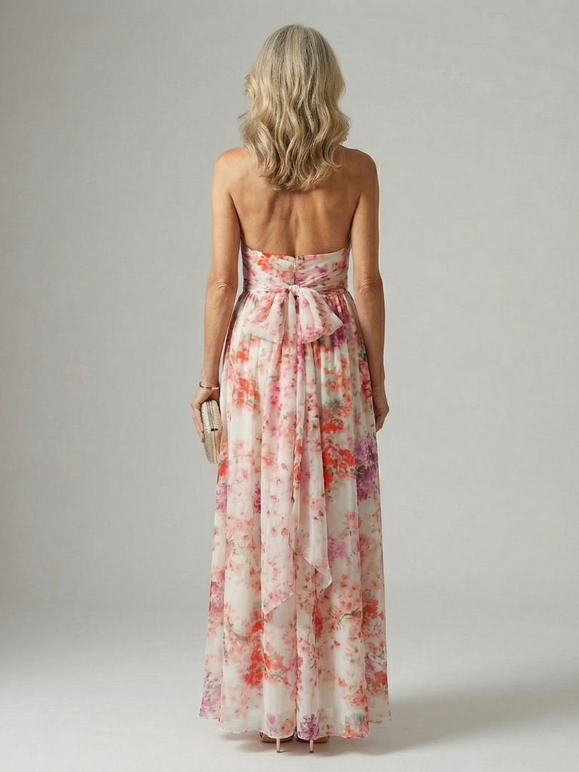 Floral Halter Neck Keyhole Maxi Dress 4