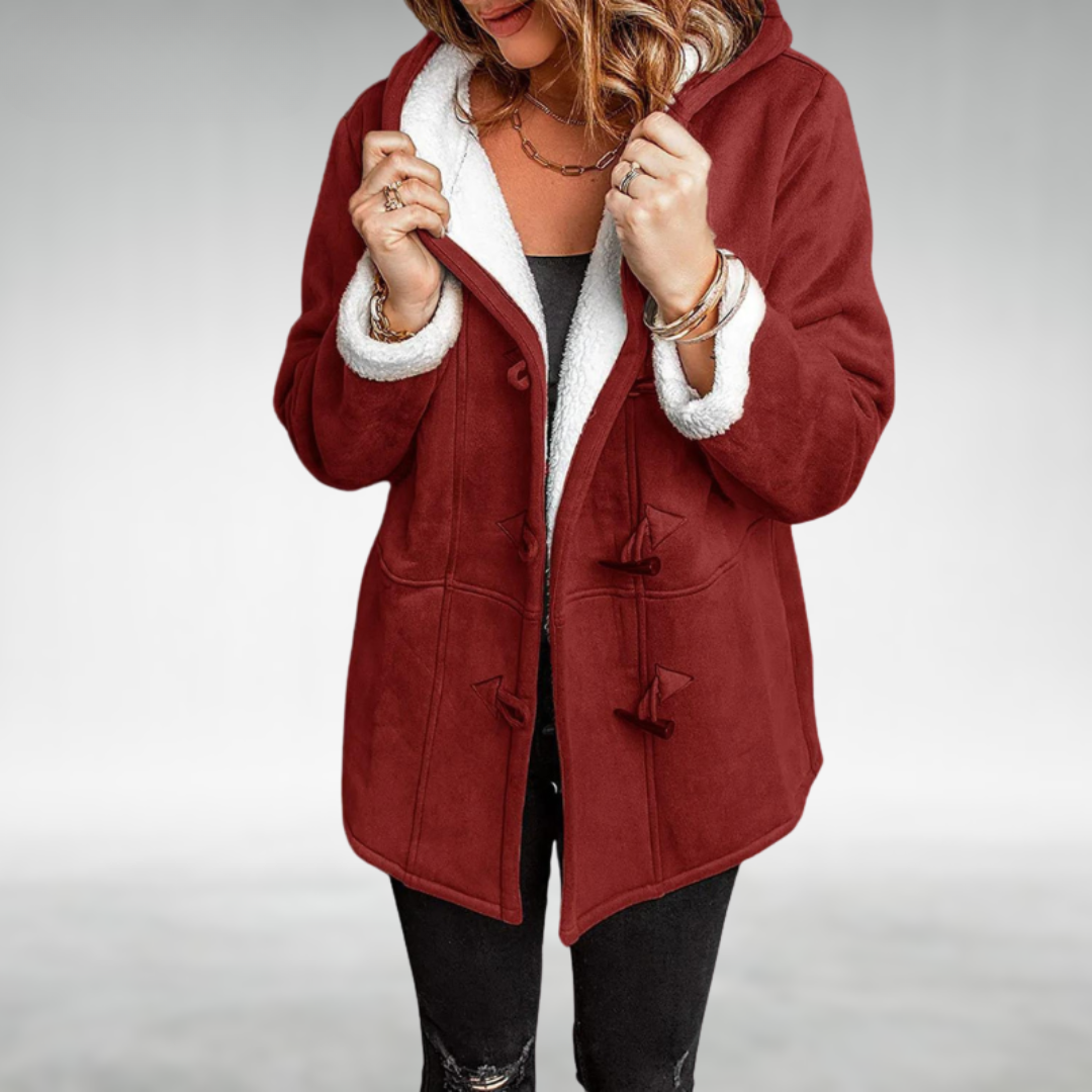 Hooded Sherpa Lined Toggle Faux Suede Jacket 3