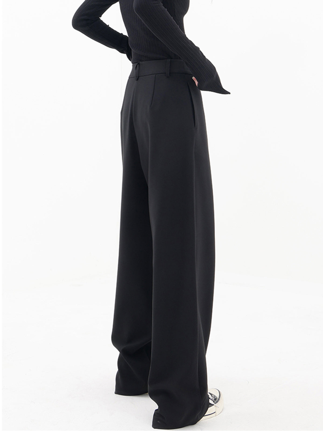High Waist Asymmetric Wrap Wide Leg Trousers 6