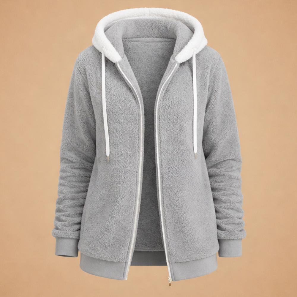 Hooded Zip Front Sherpa Fleece Jacket 15