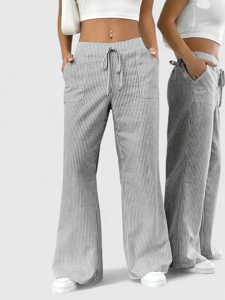 High Waist Striped Wide Leg Pants 3