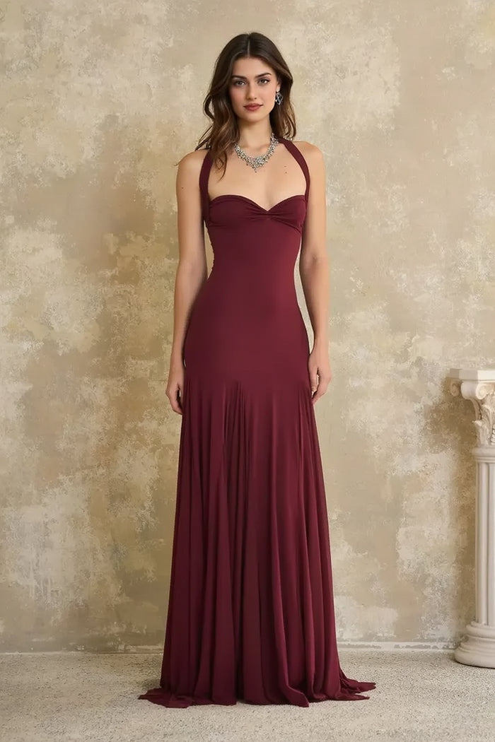 Halter Neck Backless Maxi Dress Party