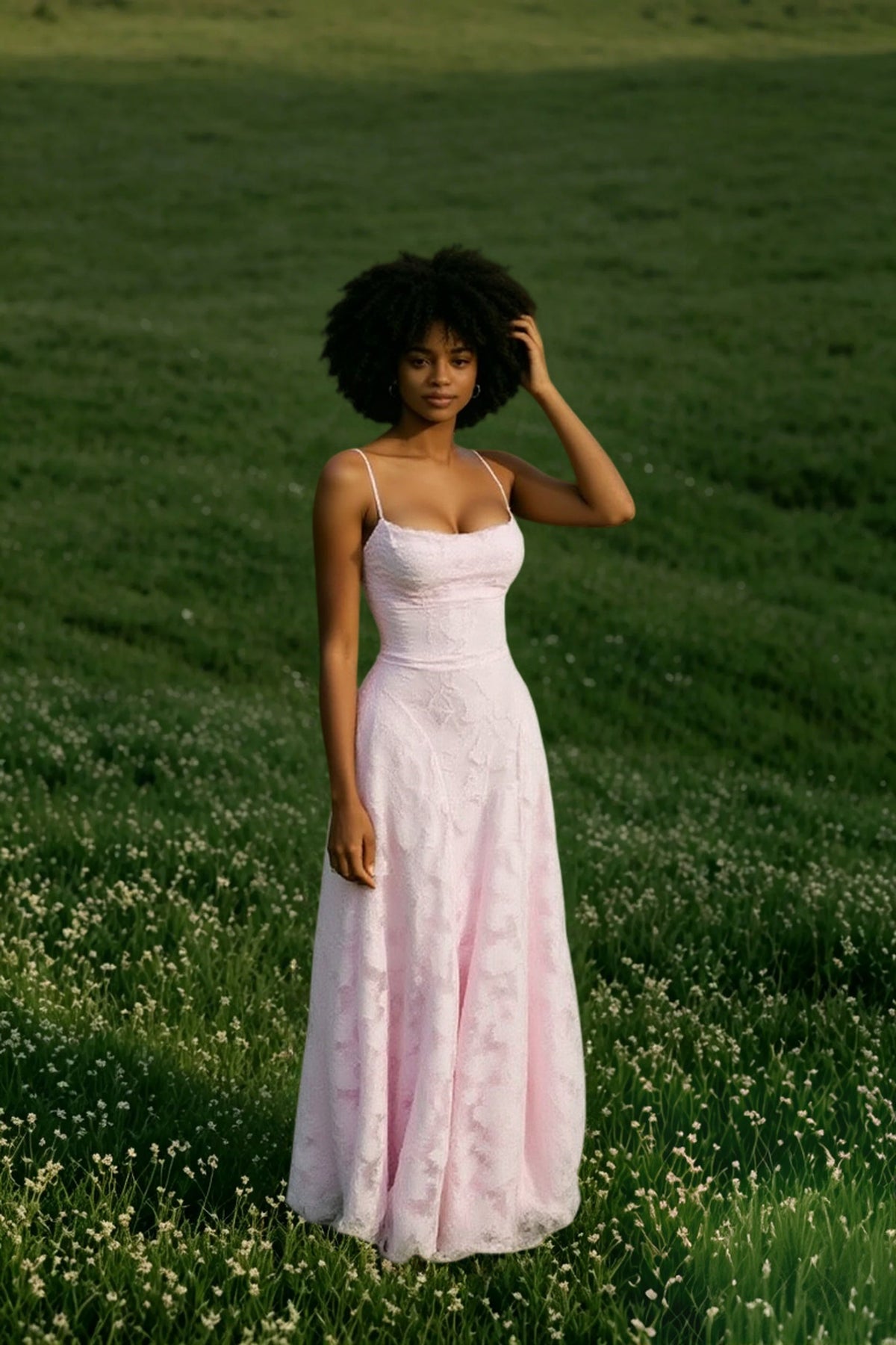 Backless Chiffon Maxi Dress in Blue - View 5