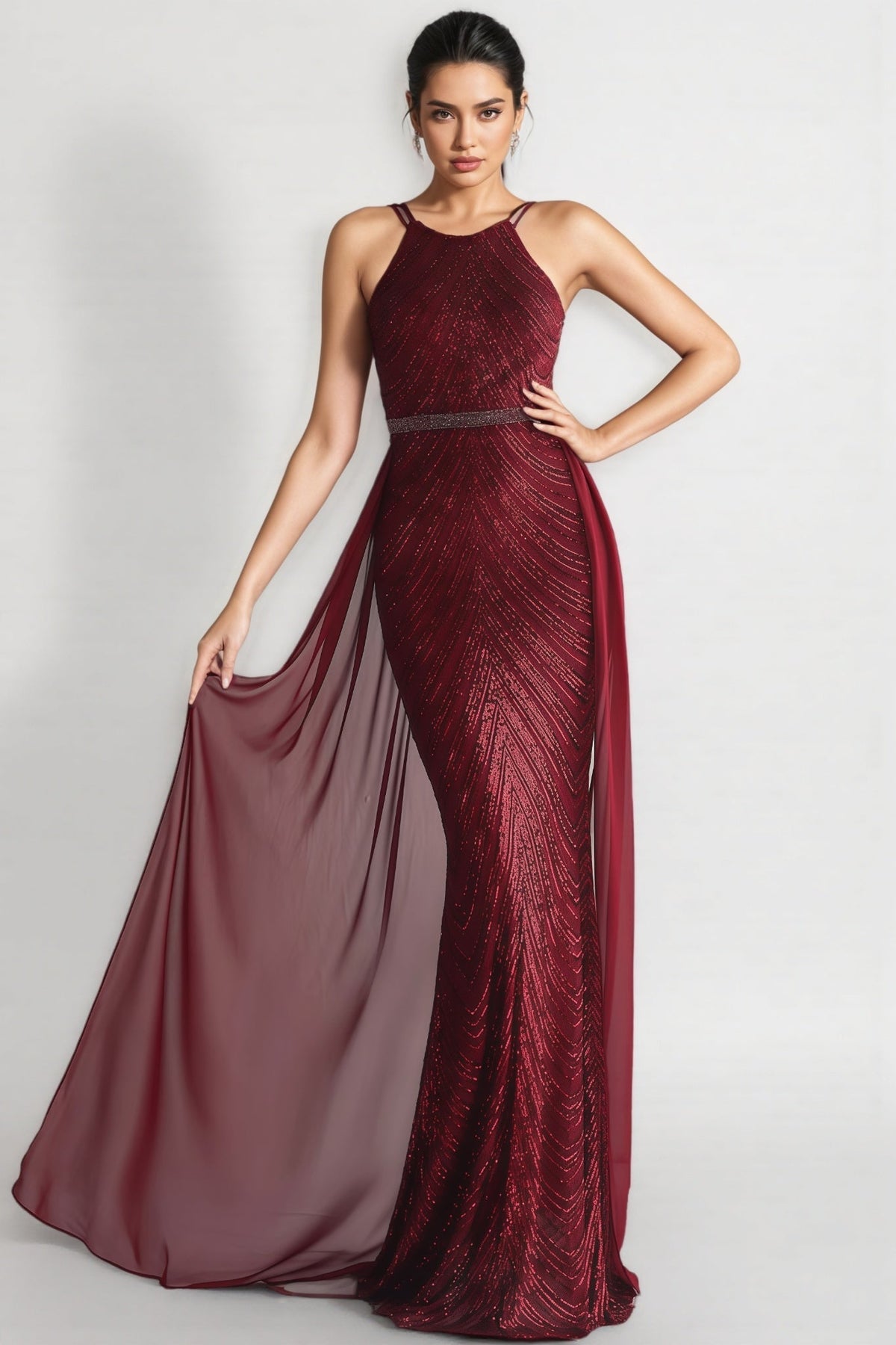 Fritz Spaghetti Strap Sequin Maxi Dress
