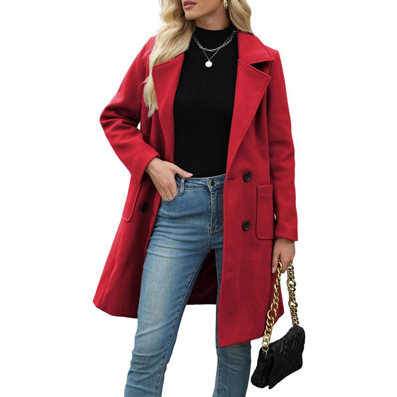 Double Breasted Notch Lapel Longline Coat 7