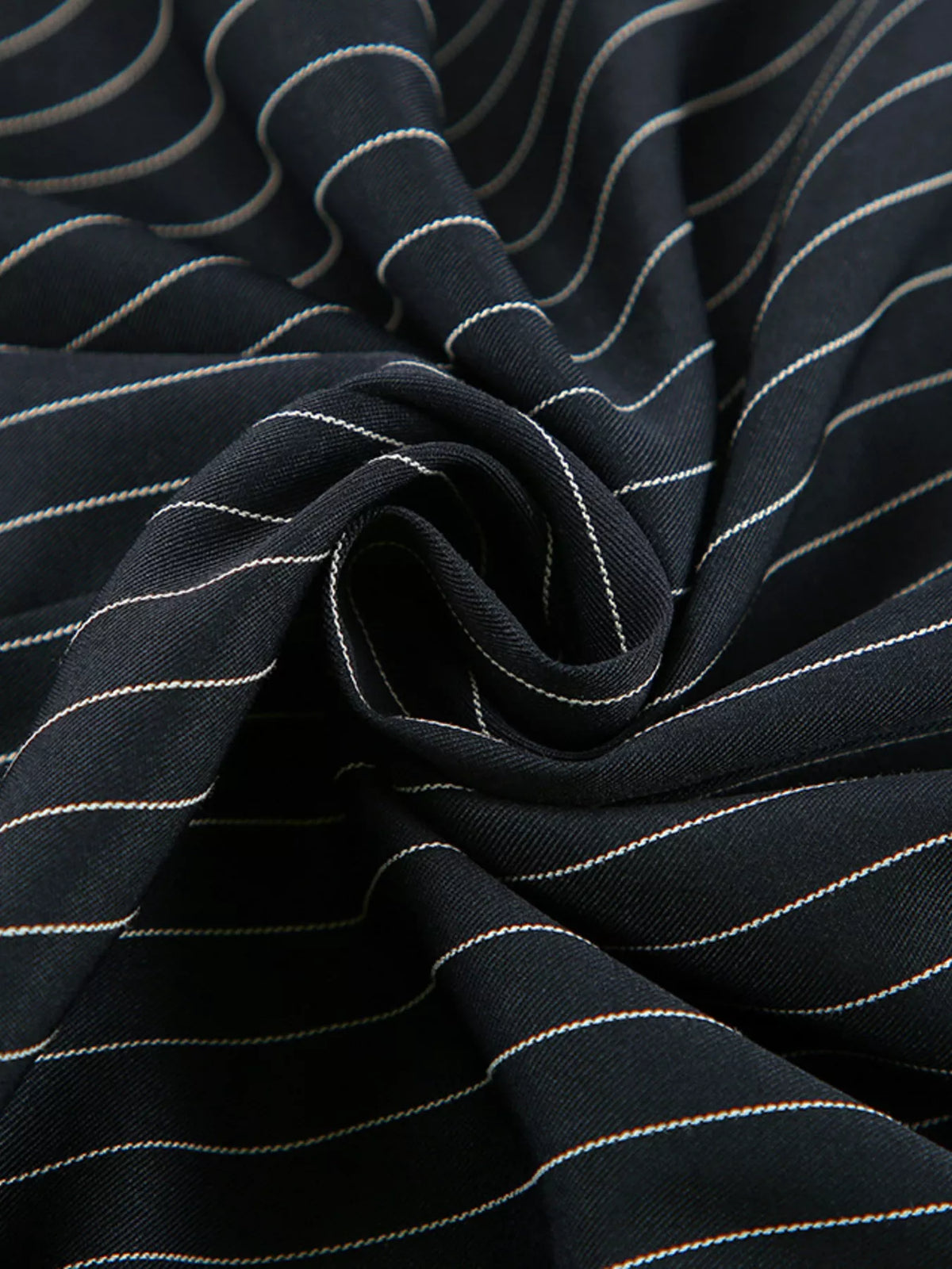 High Waist Pinstripe Tailored Maxi Skirt 12