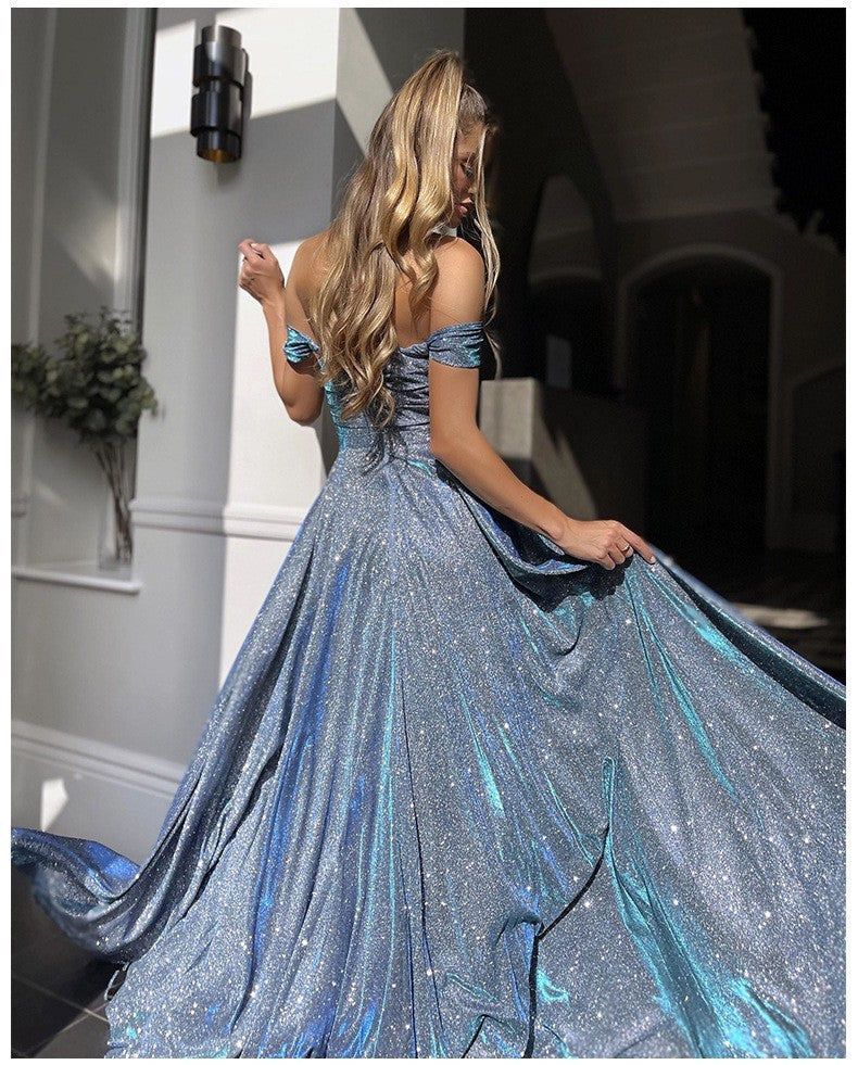Sequin Strapless Bodycon High Split Maxi Dress - View 3