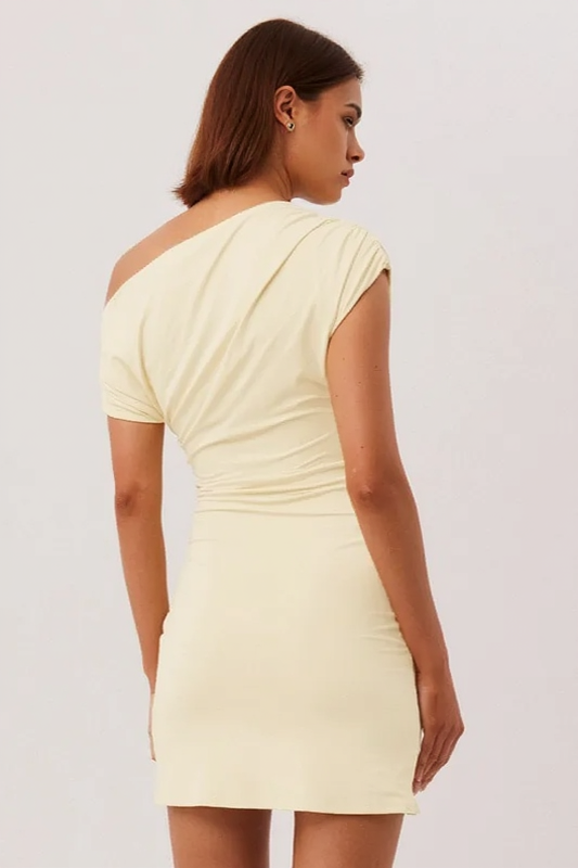 One Shoulder Cut Out Ruched Bodycon Mini Dress - View 8