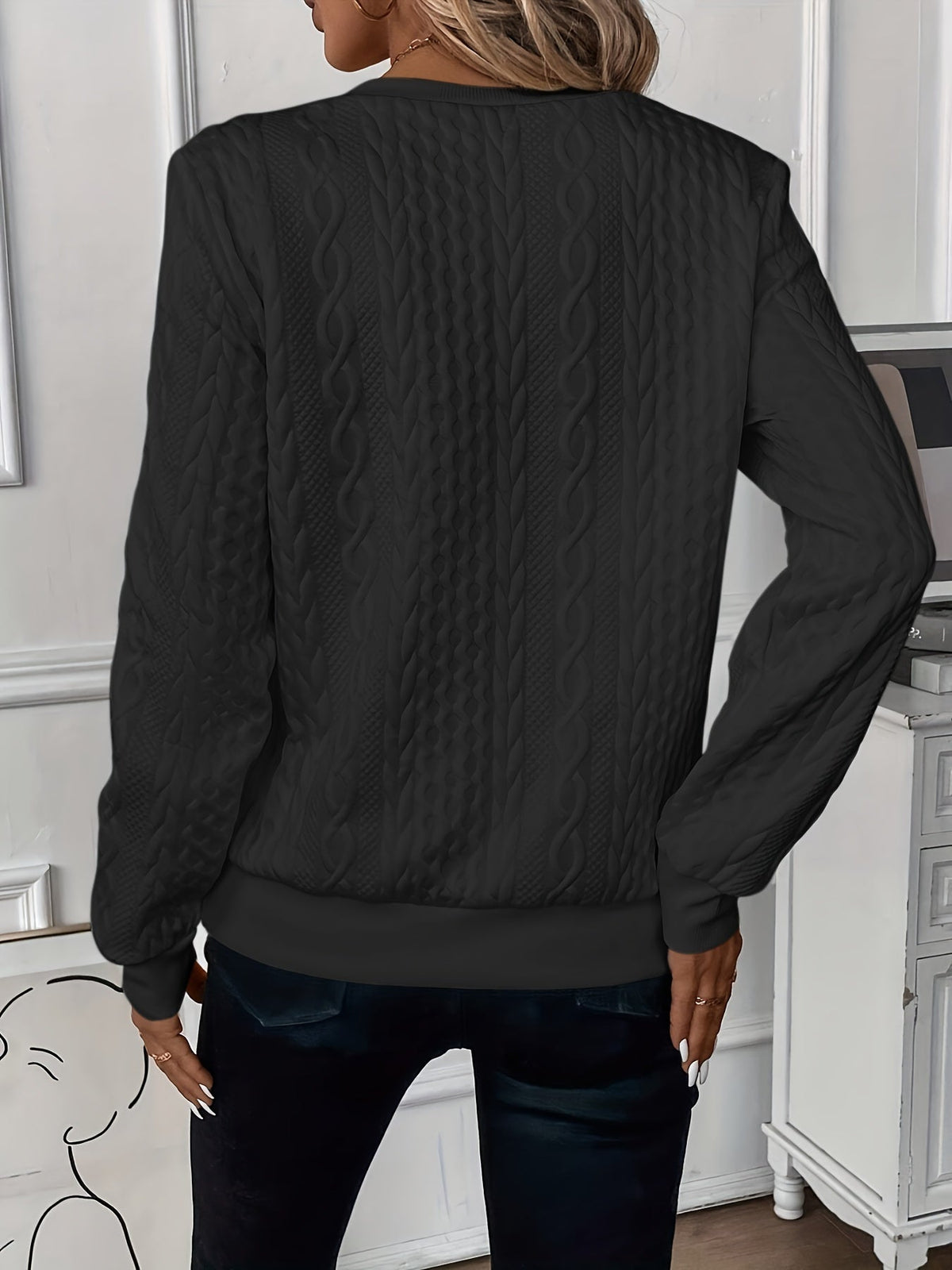 Quarter Zip Cable Knit Pullover Sweater 12