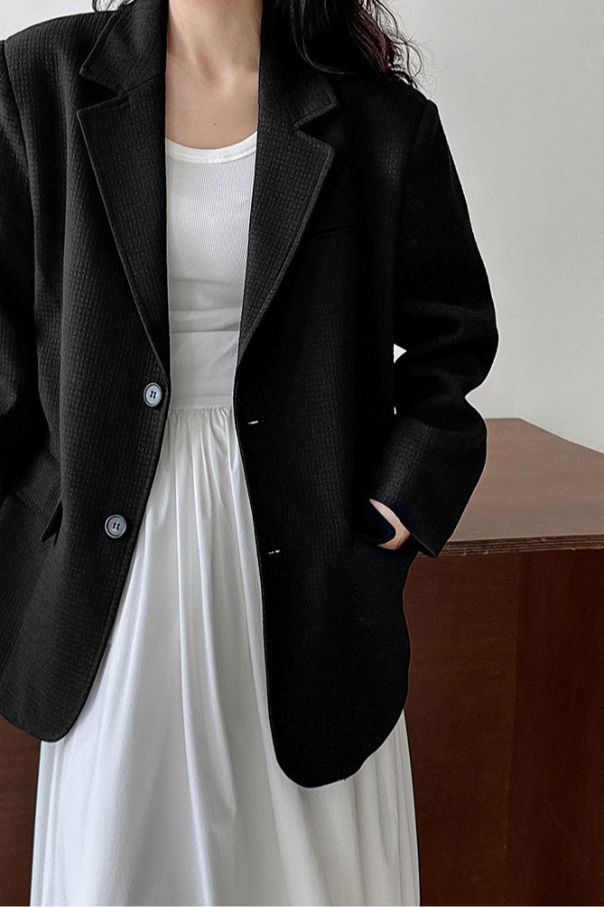 Waffle Textured Oversized Blazer