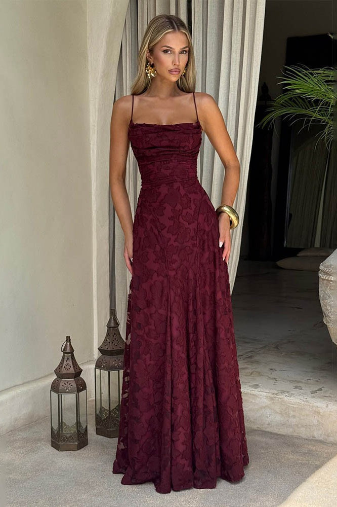 Backless Chiffon Maxi Dress - View 8