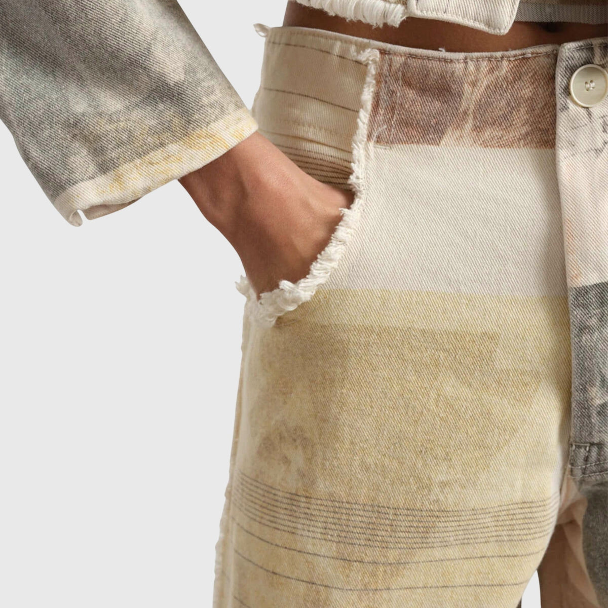 Photo Print Wide Leg Jeans 4