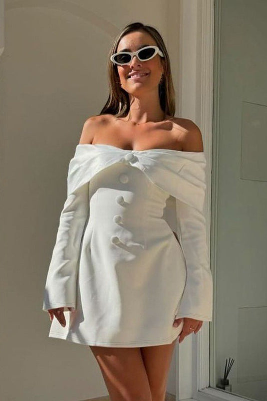 Off Shoulder Lace Ruched Cocktail Dress - View 2