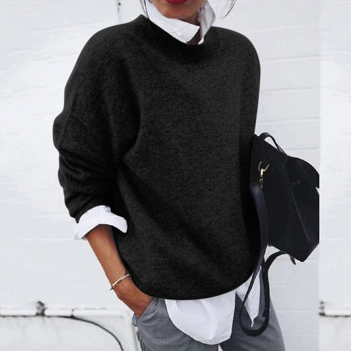 Crew Neck Long Sleeve Oversized Knit Sweater 5