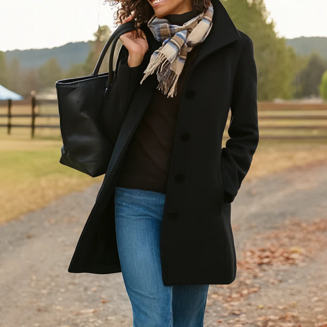 Lapel Collar Button Front Longline Coat 3