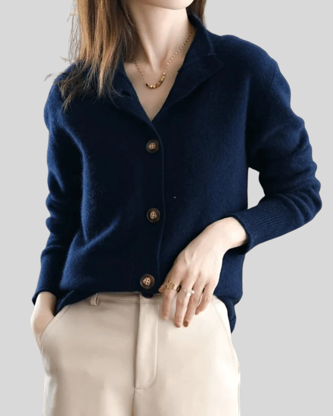 Lapel Collar Button Front Knit Cardigan 5