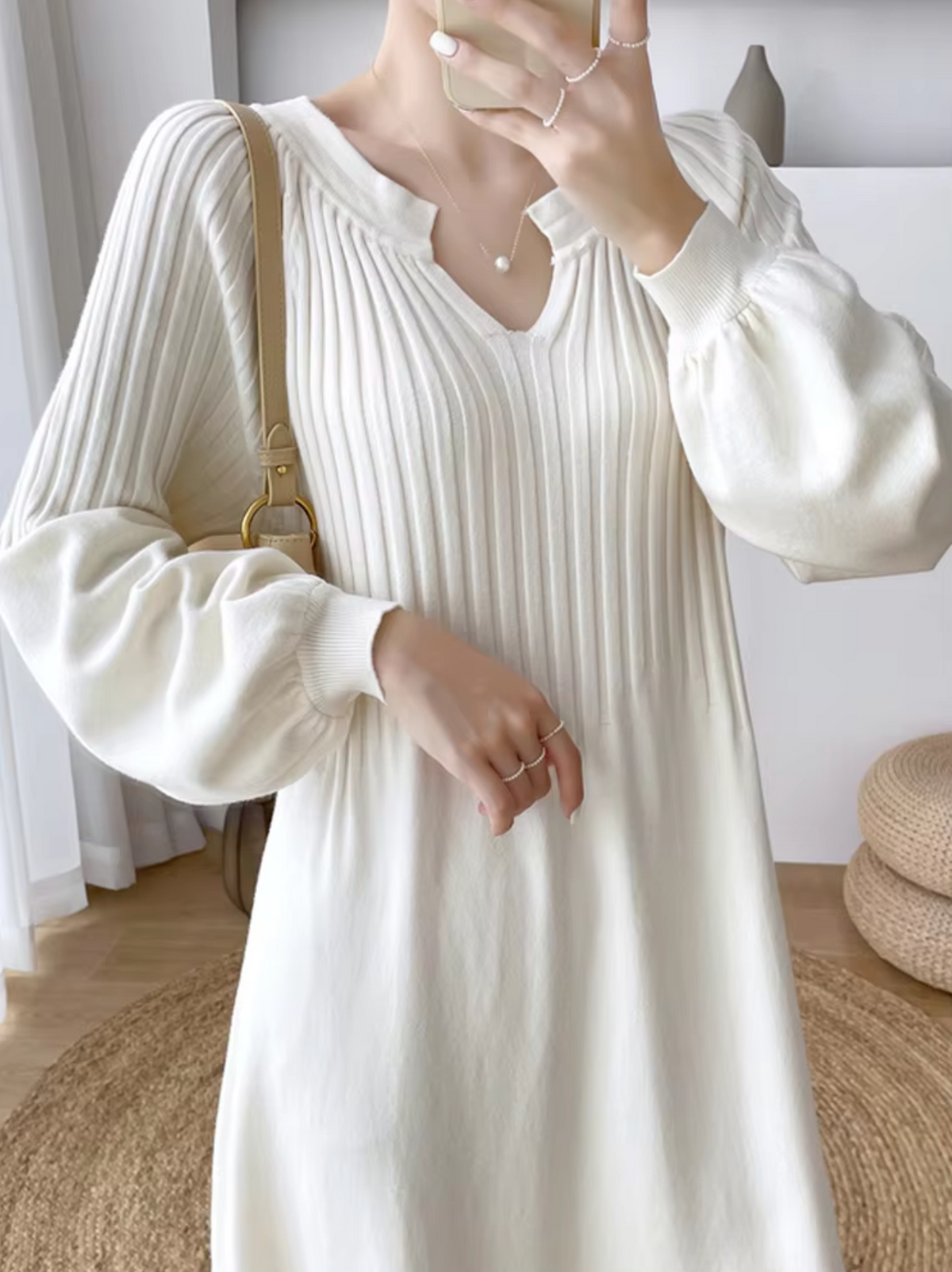 Leticia Statement Loose Knit Maxi Dress for Women Evening Wear Edit - View 3