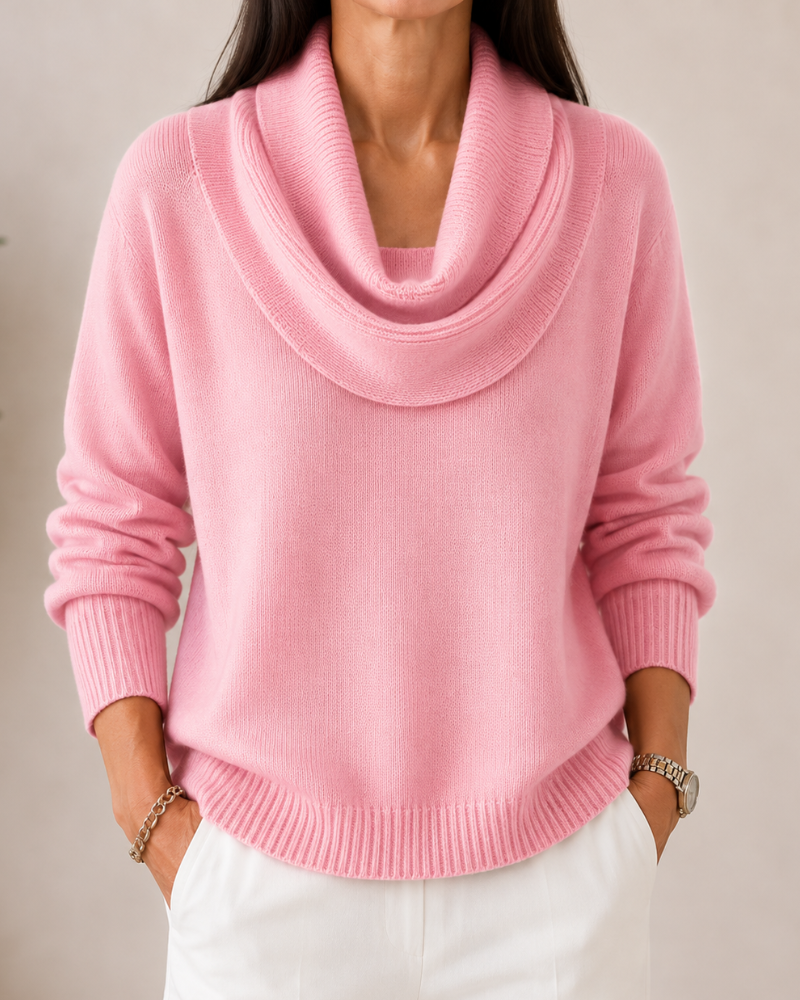 Cowl Neck Long Sleeve Knit Sweater 8