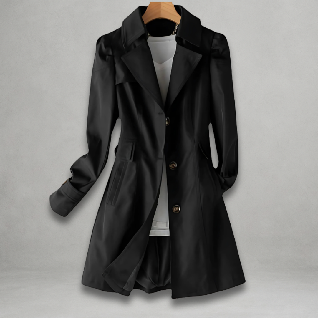 Notch Lapel Single Breasted Short Trench Coat 2