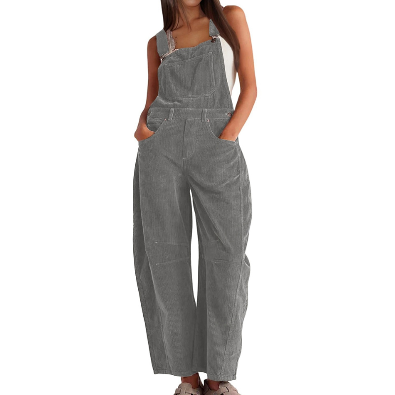 Corduroy Wide Leg Adjustable Strap Overall Jumpsuit 5