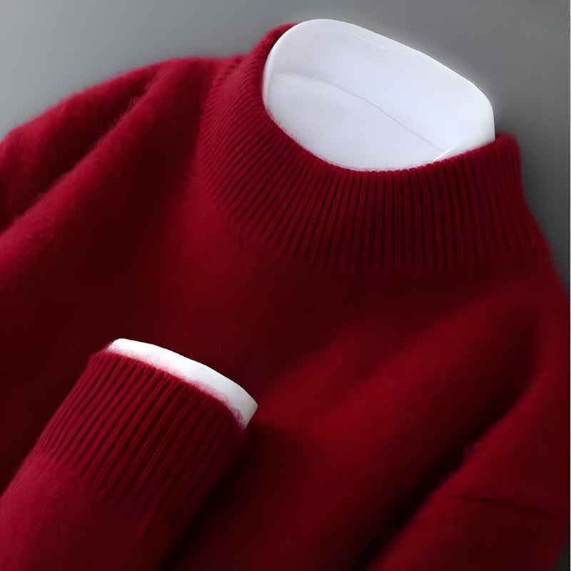 Mock Neck Long Sleeve Ribbed Knit Sweater 9