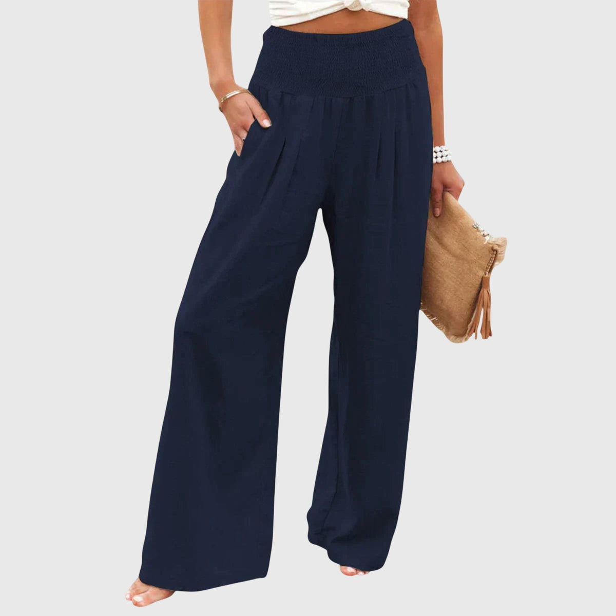 Halter Twist Front Top and Wide Leg Pants Two Piece Set 2