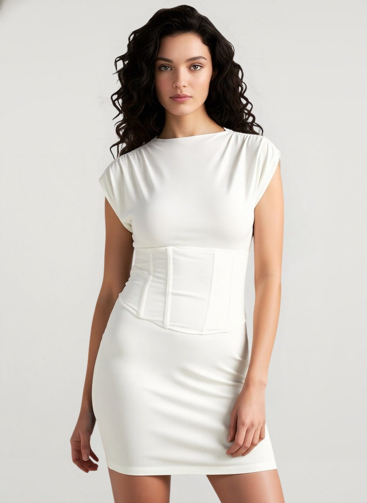 Bustier Waistband Sleeveless Bodycon Mini Dress