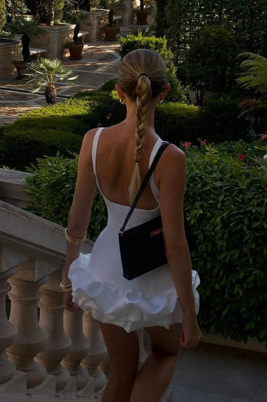 Sleeveless Boat Neck Bodycon Tiered Ruffle Hem Mini Cocktail Dress - View 5