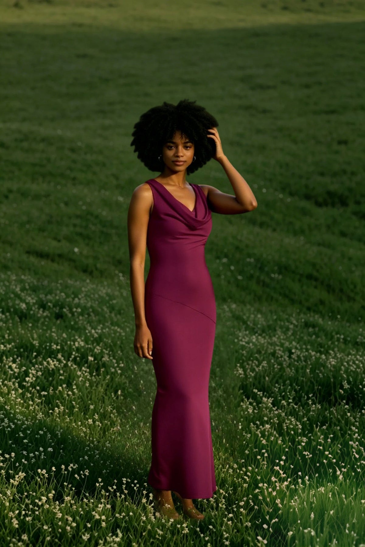 Satin Mermaid Low-Back Party Dress - View 5