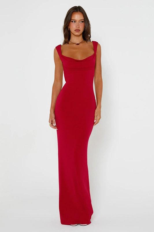 Open Back Bow Tie Sleeveless Bodycon Maxi Dress - View 3