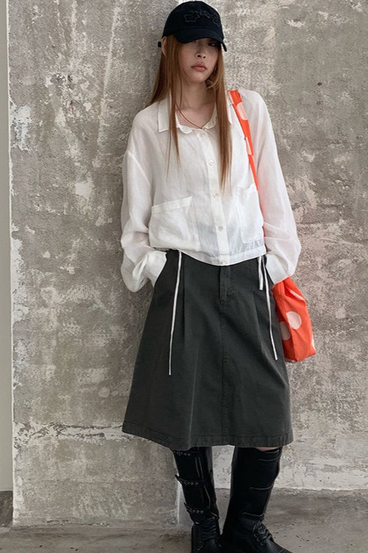 Elastic Back A Line Skirt