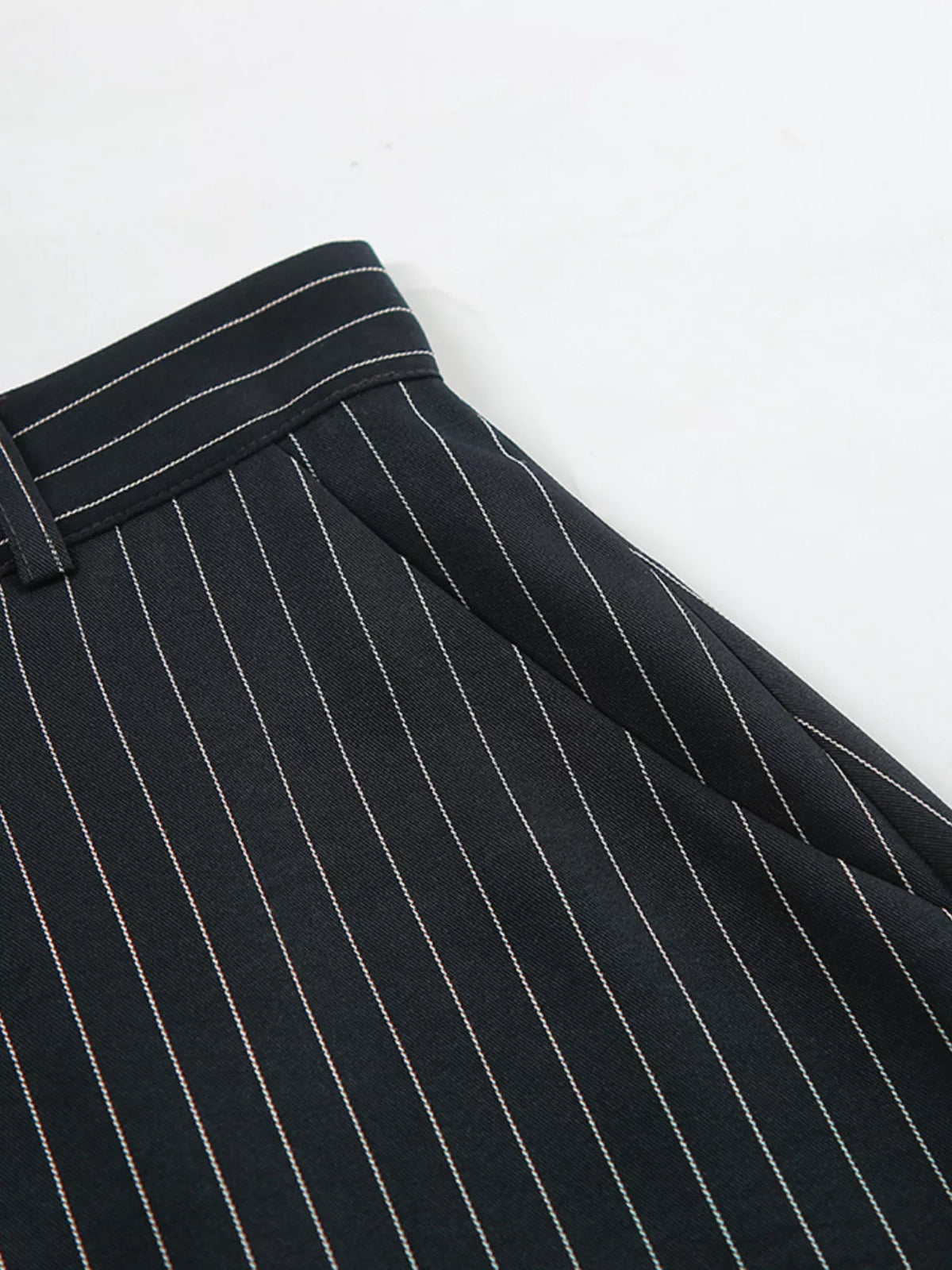 High Waist Pinstripe Tailored Maxi Skirt 10