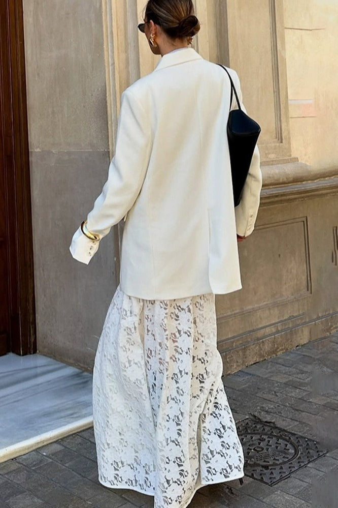 Sheer Lace Bodycon Maxi Skirt