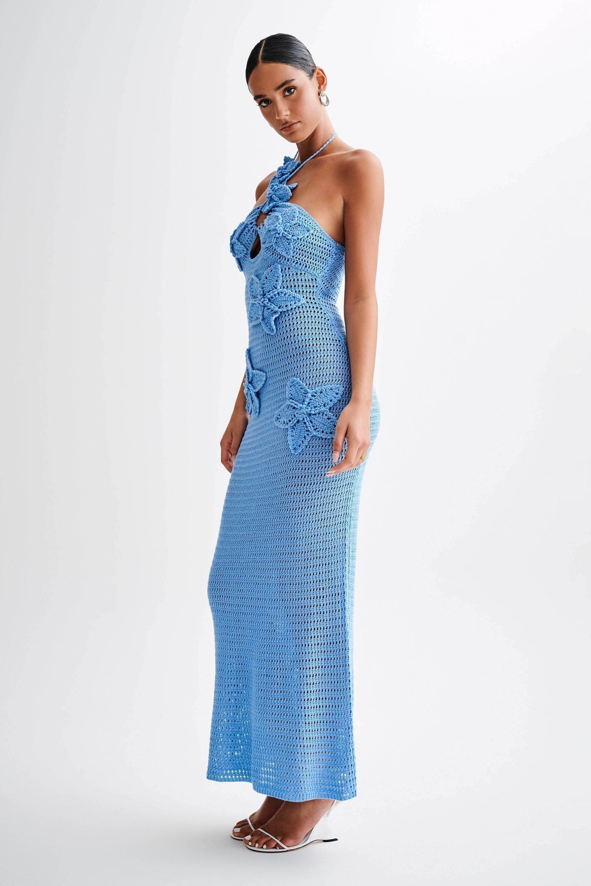 Floral Print V-Neck Sleeveless A-Line Maxi Dress - View 4