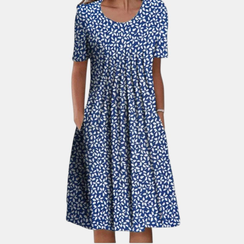 Wildflower Floral Short Sleeve Pleated Midi Dress 4