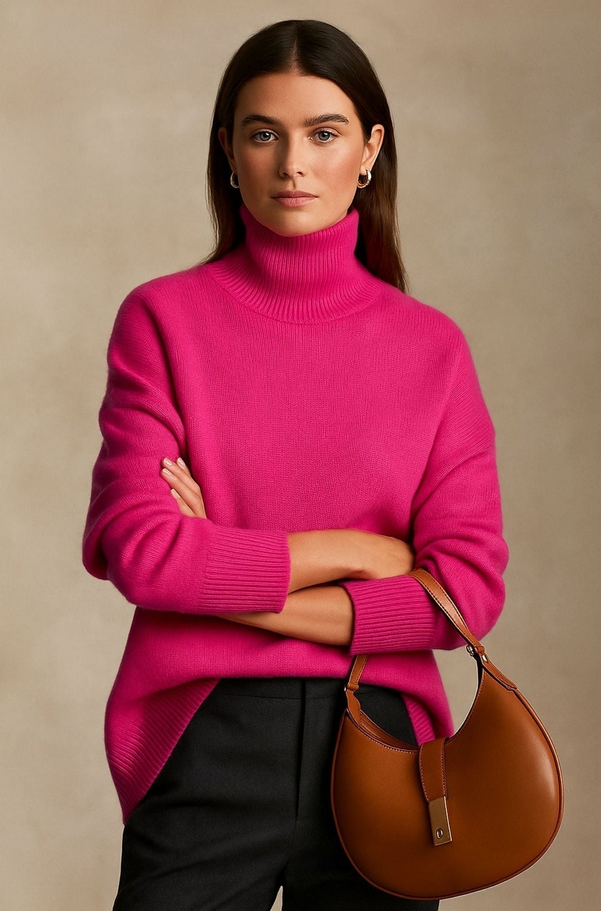 Oversized Turtleneck Drop Shoulder Sweater 7