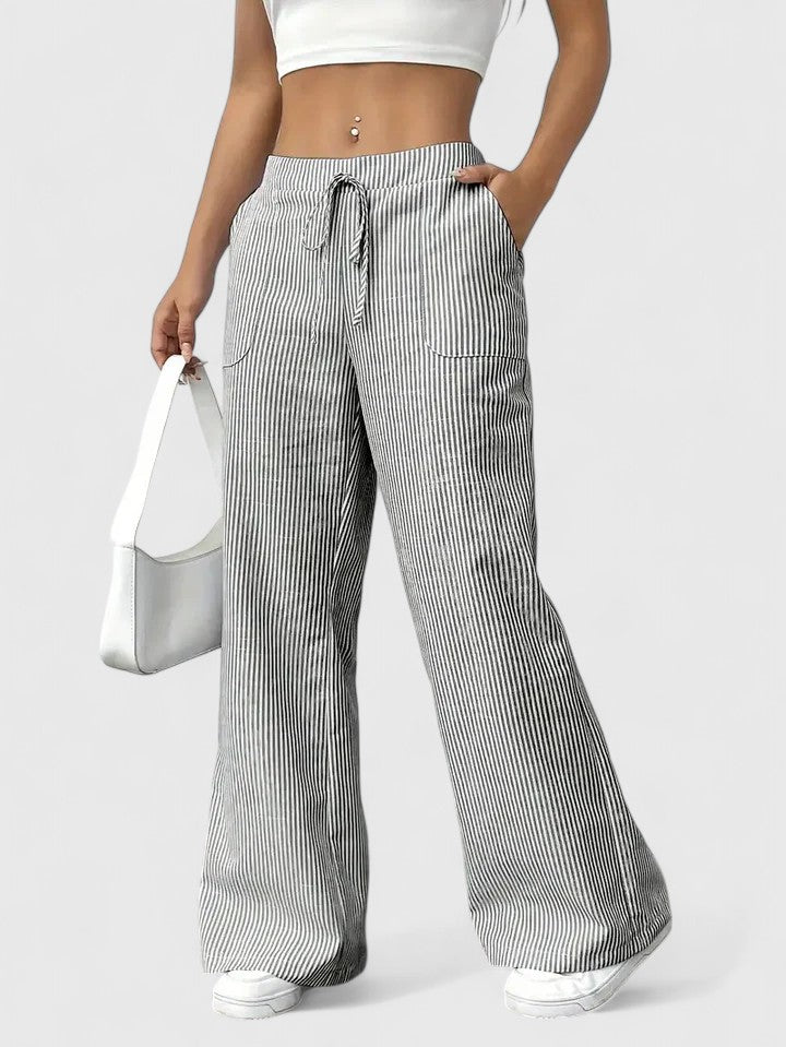 High Waist Striped Wide Leg Pants 4